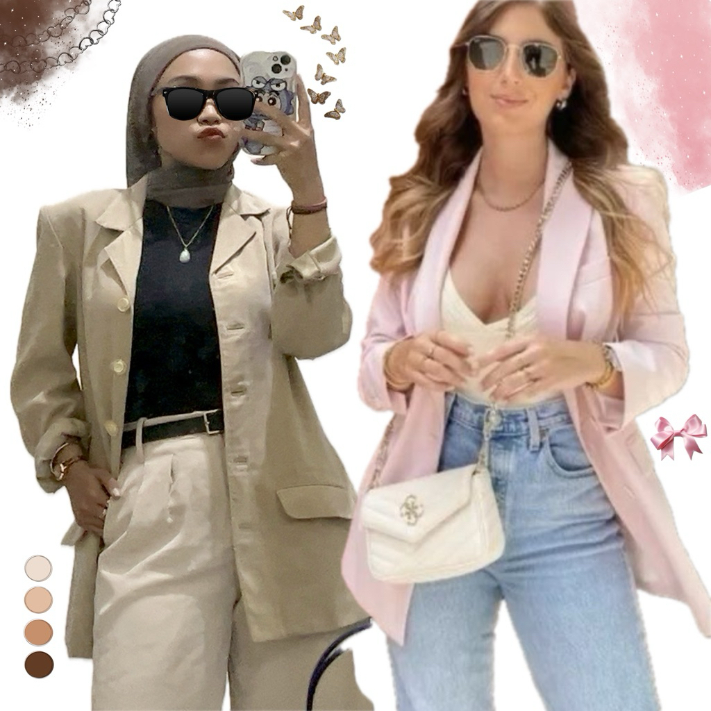 ผู้หญิง FORMAL TOP BLAZER ONE SET SLIMFIT CROP JACKET BLAZER