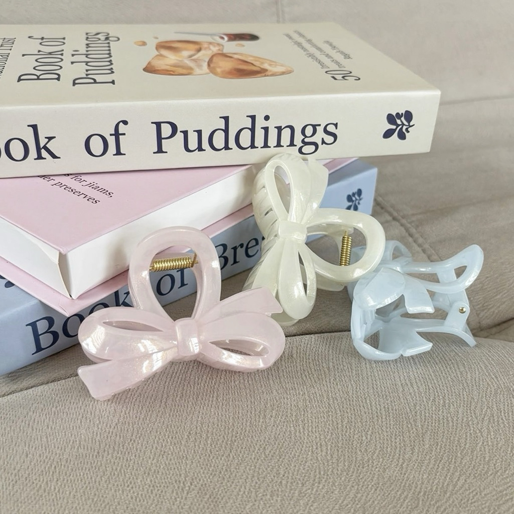 Mocorie - Qardeila coquette Hair Claw / coquette Ribbon Hair Claw / Pink Bow Hair Claw / Coquette Wo