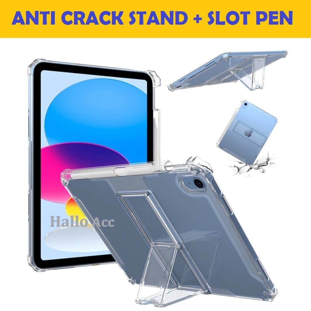 2022 Gen 10 เคส Ipad / Gen 10 10.9 นิ้วเคส Ipad Anti Crack ขาตั้งซิลิโคนใส
