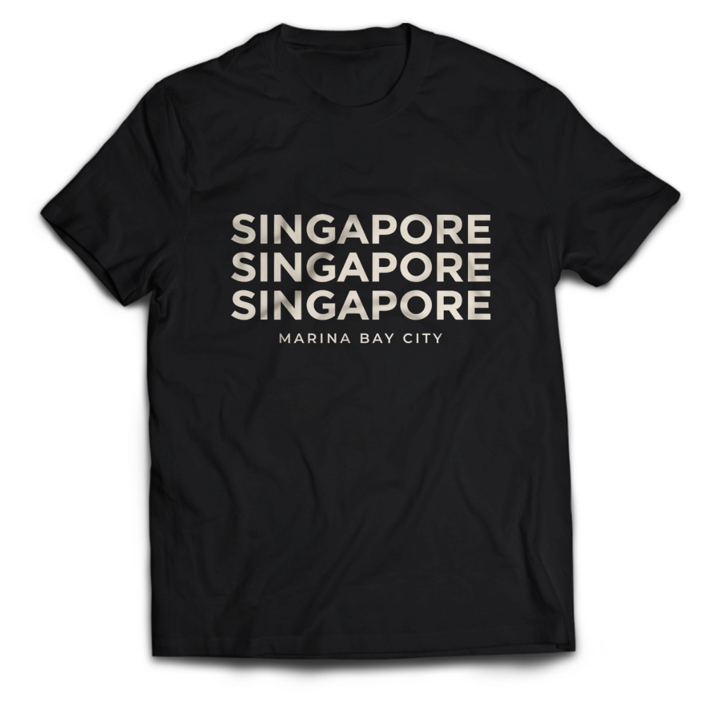 เสื้อยืดผู้ชาย ของที่ระลึก MARINA BAY CITY Singapore Adult Unisex Tops PakeKaos