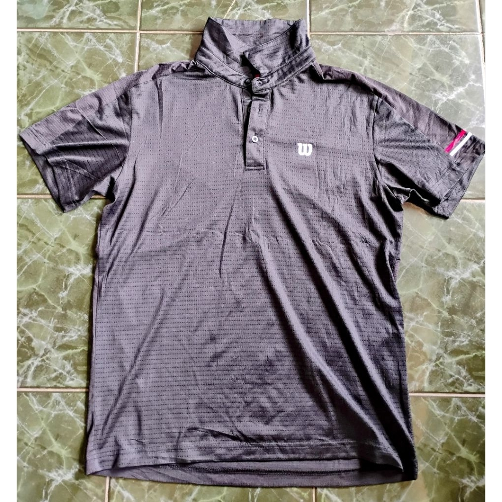 Wilson Fullblack Collar T-Shirt เสื้อเทนนิส Padel
