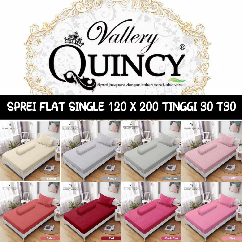 VALLERY QUINCY JACQUARD SINGLE FLAT BEDSHEET 120X200 HEIGHT 30 T30