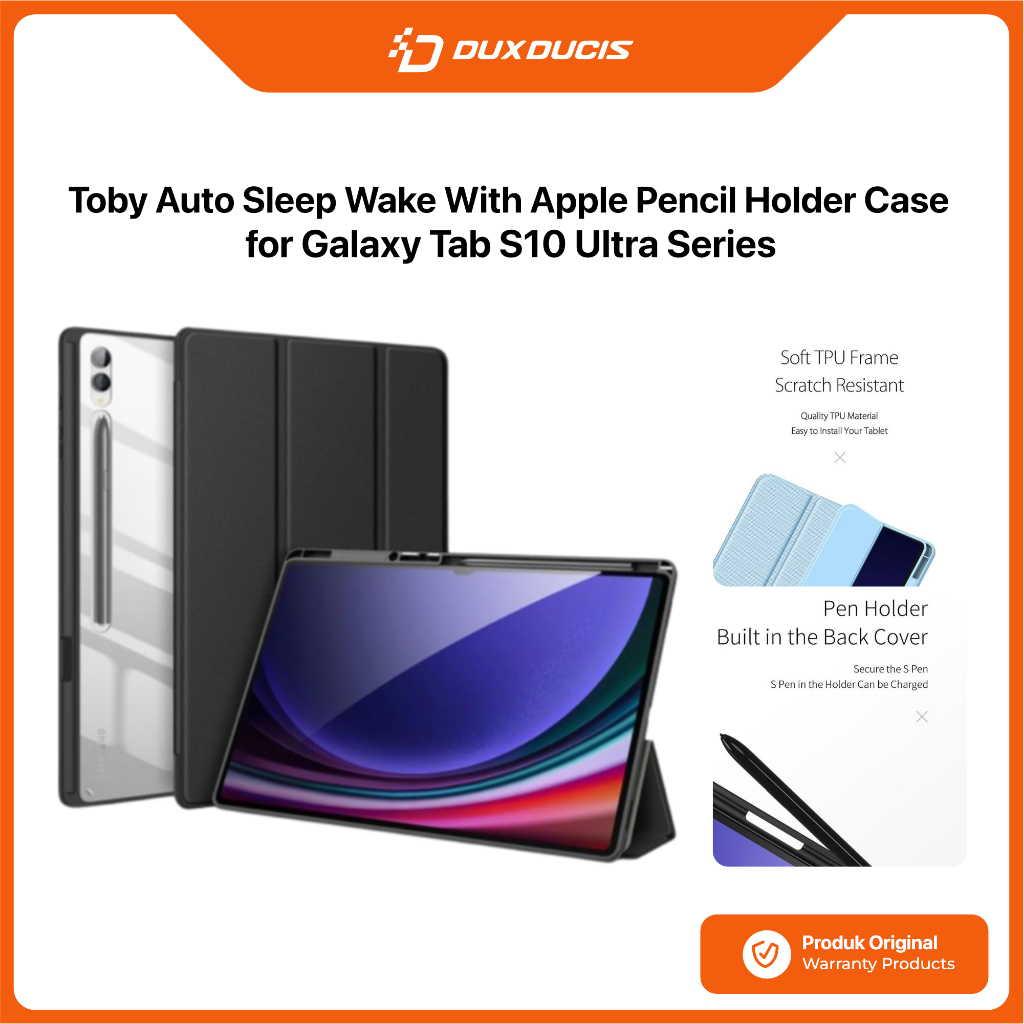 DUX DUCIS Case Samsung Galaxy Tab S10 Ultra Plus DUX DUCIS Toby Seriesที่ใส่ดินสอเคสป้องกันฝาครอบ