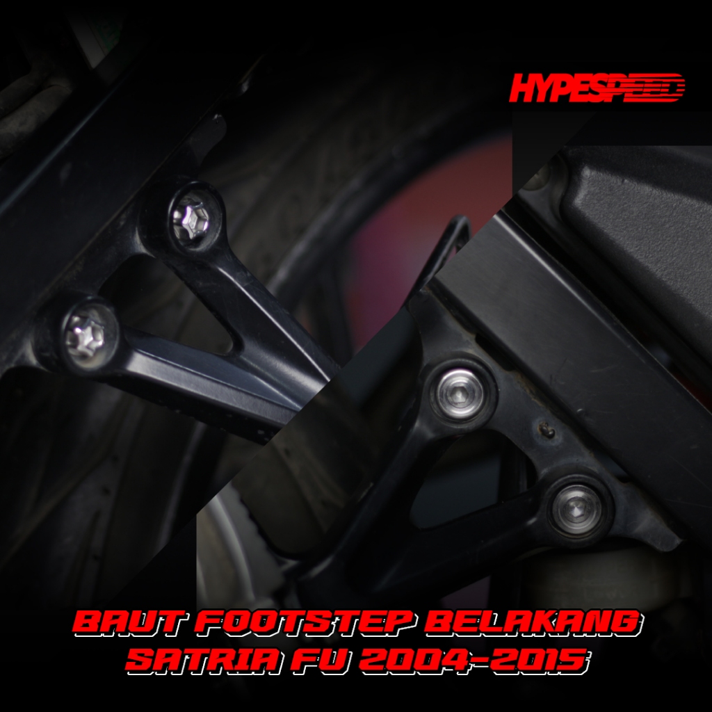REAR FOOTSTEP BOLT SUZUKI SATRIA FU 150 2004 - 2015 สแตนเลส CNC รุ่น HEX PLUS M8/DRAT12 ประเภท 2 Key