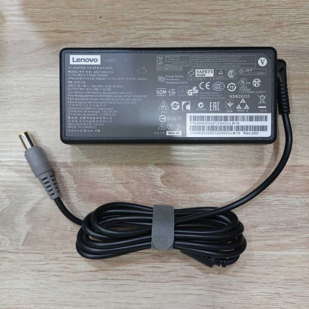 Lenovo ThinkPad T520 T520i T530 W510 W520 W530 45N0058 20V 6.75A (135W) 7.9*5.5 มม.อะแดปเตอร์ชาร์จแล