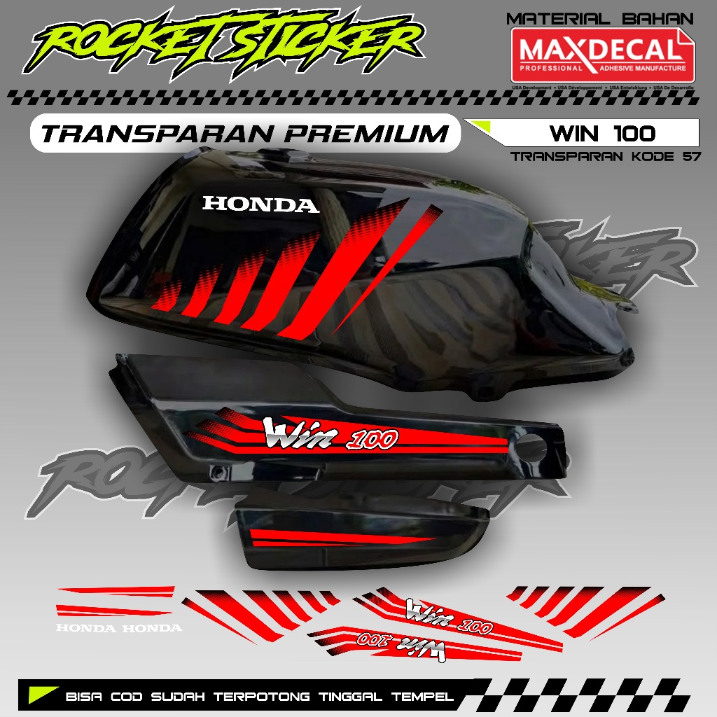 WIN Striping WIN สติกเกอร์ Variation WIN UV TRANSPARENT CODE 57 PREMIUM MAXDECAL MATERIAL