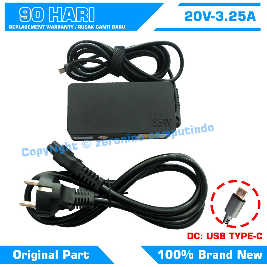 อะแดปเตอร์ชาร์จ Lenovo Thinkpad E480 T480 T480S T470 65W TYPE-C