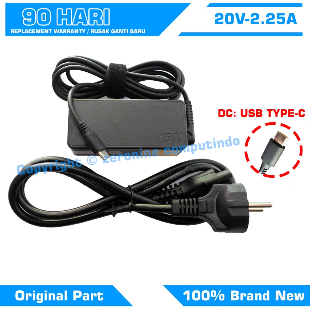 Lenovo ThinkPad X270 ThinkPad X570 45w type-c อะแดปเตอร์ชาร์จ