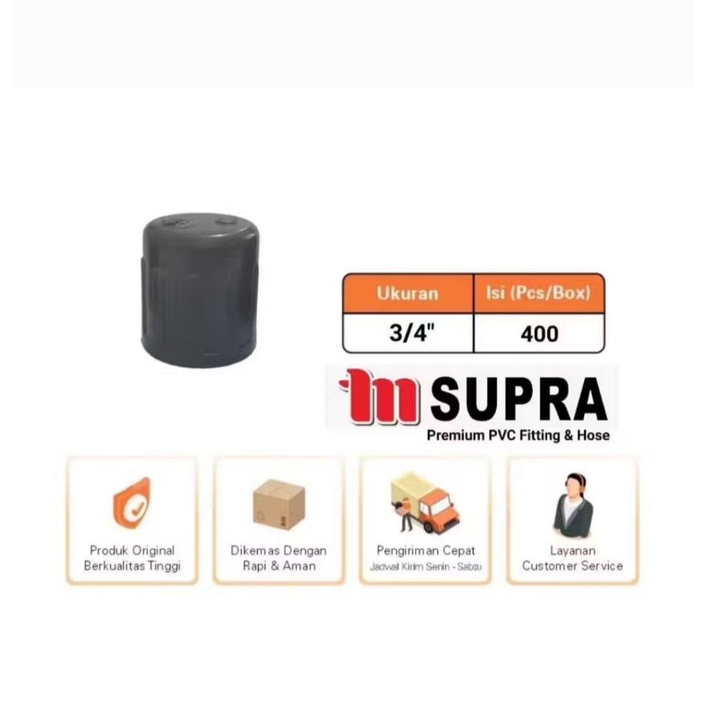 SUPRA Dop / Cap / End Cap PVC 3/4" TS