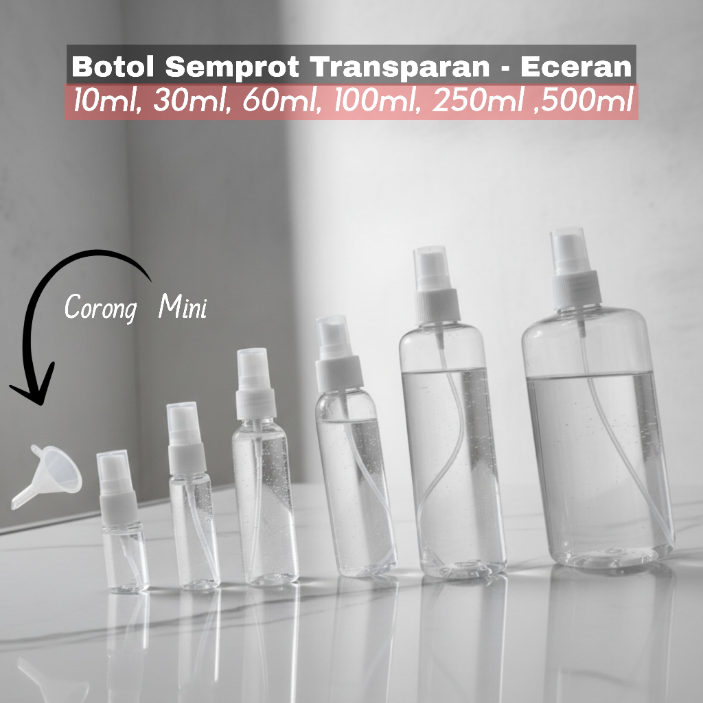 ขวดสเปรย์ใส 10ml 30ml 60ml 100ml 250ml 500ml ขวดสเปรย์ใส