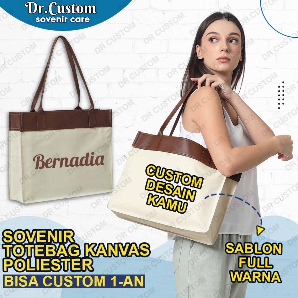 Canvas ของที่ระลึก Tote Bag - Seminar Bag - Haul Bag - Grocery Bag - Seminar Tote Bag - Brown Plate 