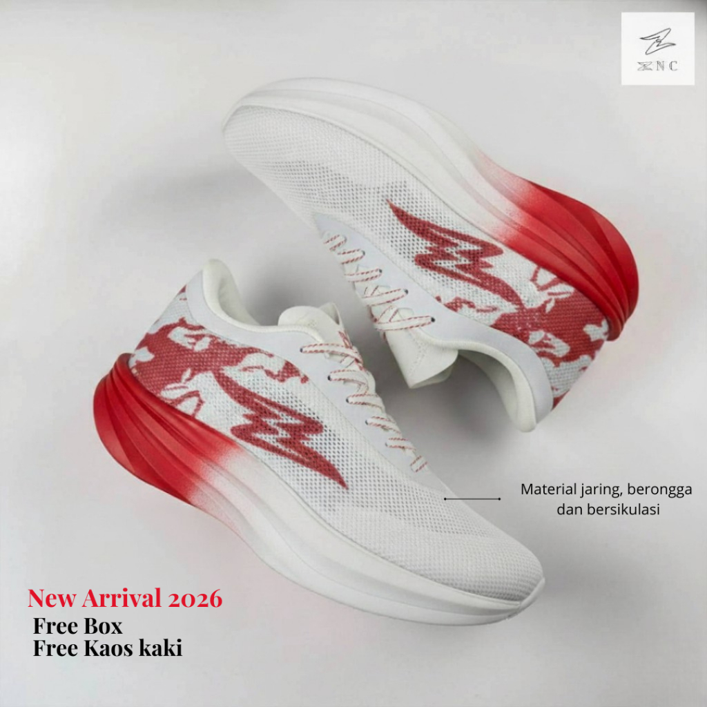 ZNC รองเท้ากีฬารองเท้ามีรูกลวง2026รองเท้าวิ่งสีขาวสําหรับผู้ชายและผู้หญิง