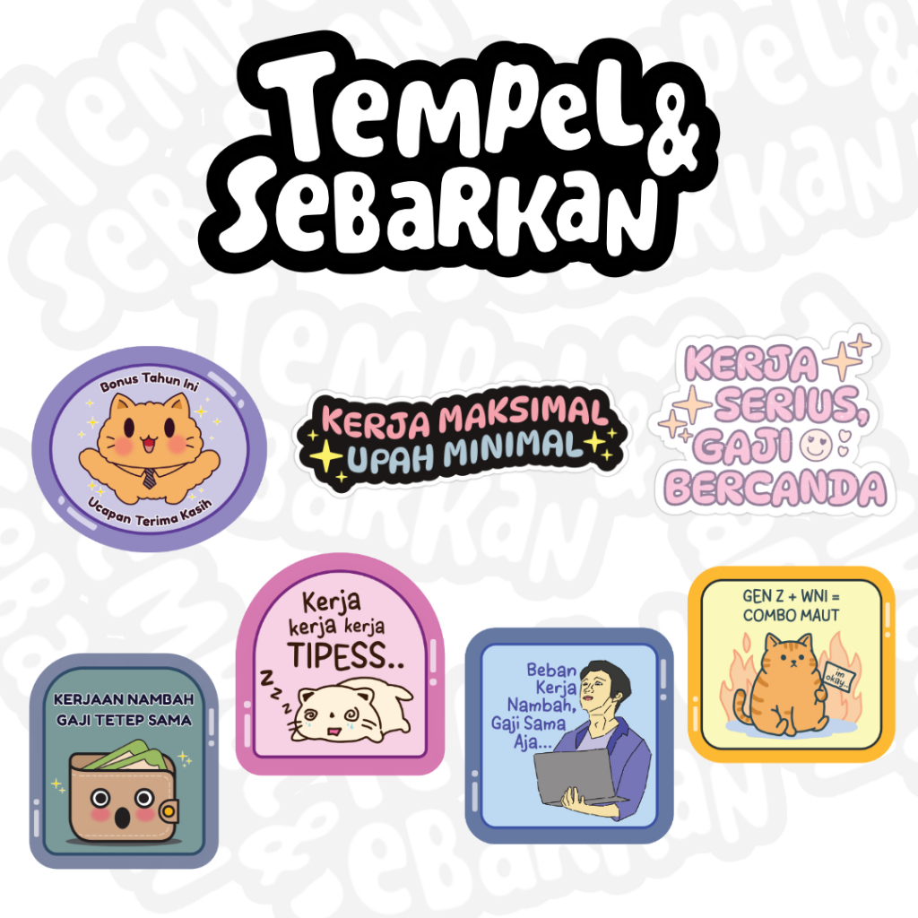 สติ๊กเกอร์ Work Life Gen Z – Work Stamp Edition Vol.1 | ไวนิลกันน้ํา | เคเรสนาสตูดิโอ