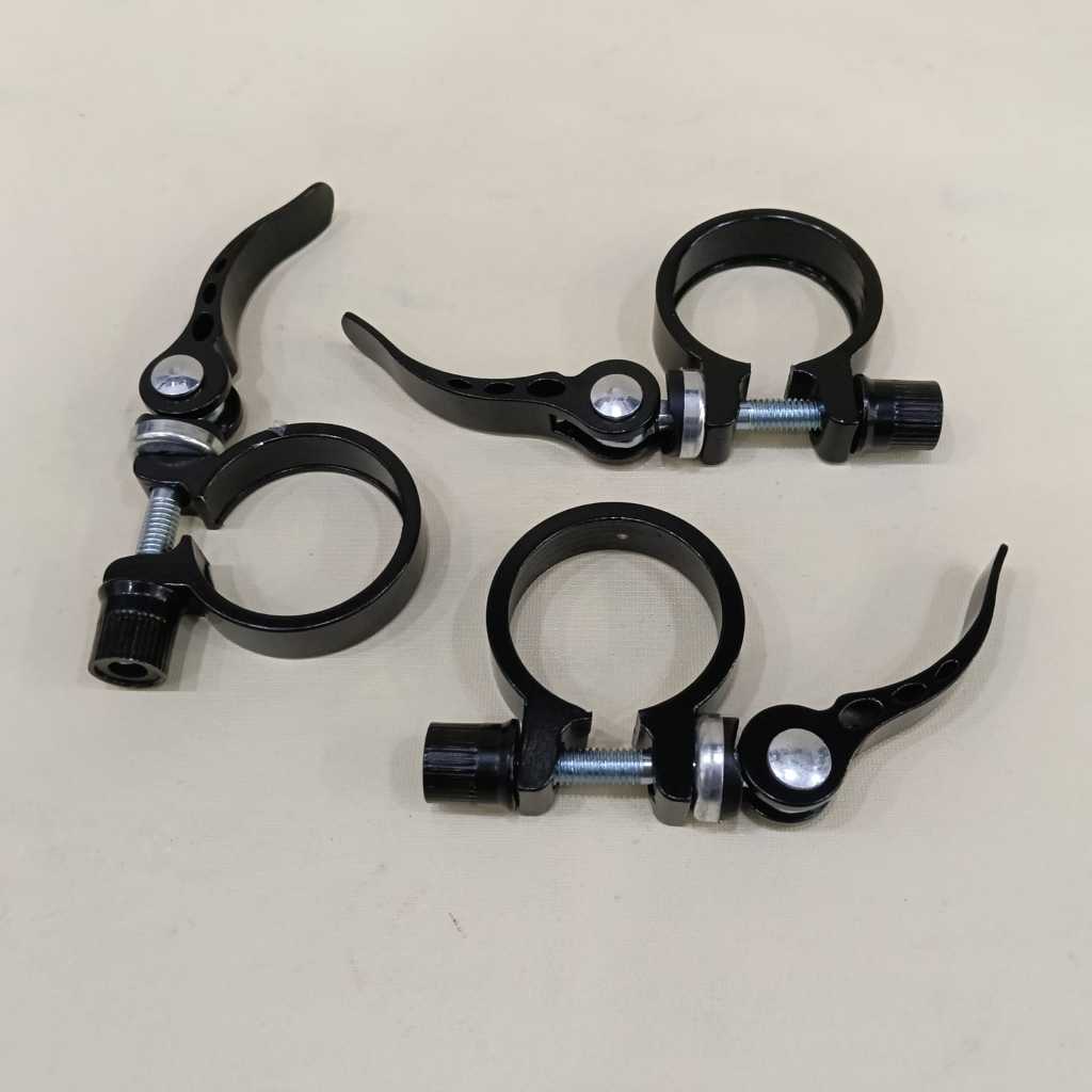 Seat Clamp 34.9mm QR Black - Seatpost Clamp / Quick Release Alloy MTB Folding Bicycle Seat Clamp
