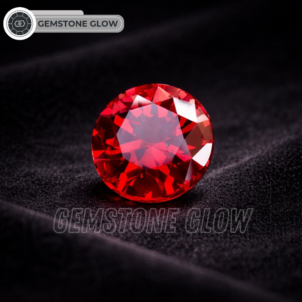 RED GARNET ROUND BRILLIANT CUT STONE 11+311MM | PRESTIGE STONE – สีแดงเปลวไฟ