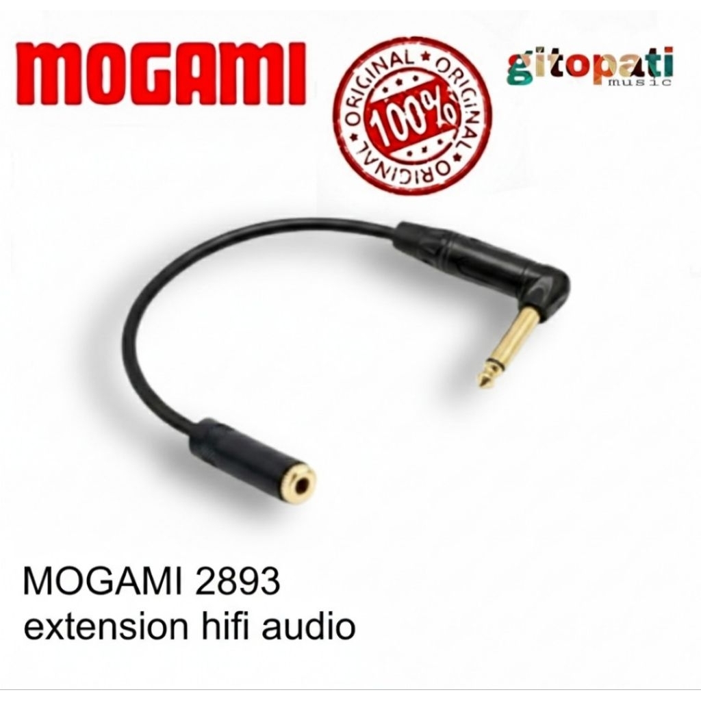 Mogami 2893 แจ็ค TS 6.5 มม.L ถึงหญิง 3.5 มม.สายต่อ - Cardas USA Solder