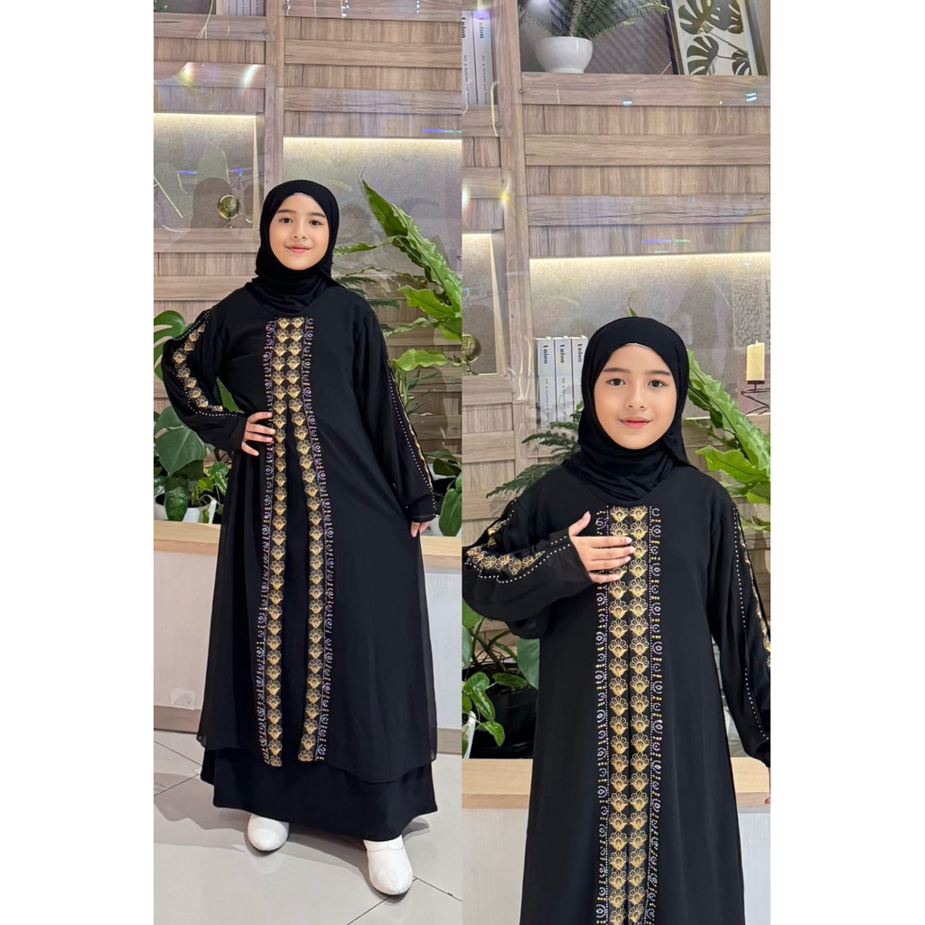 ABAYA SONIA BLACK GAMIS GIRLS DRESS ABAYA COLLECTION FASHION TM