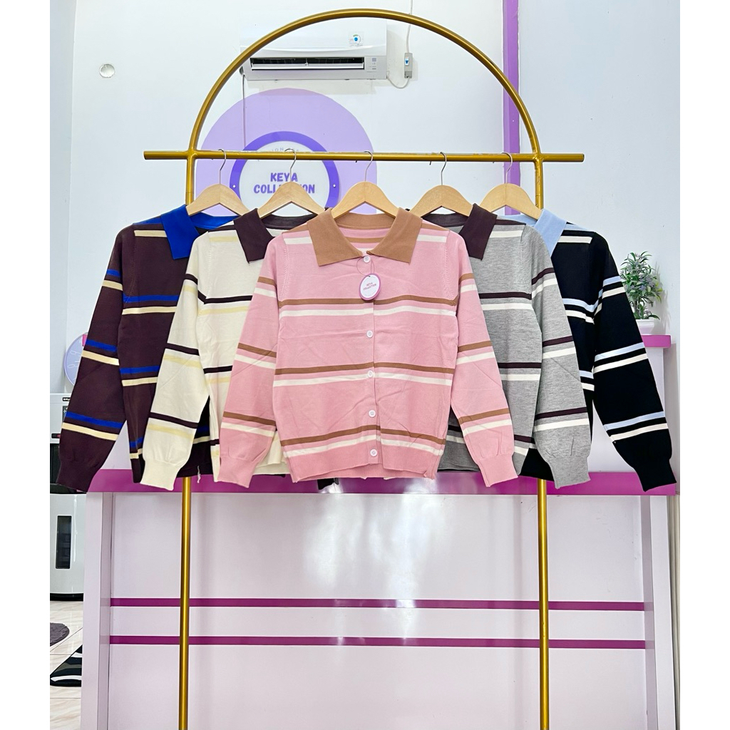 ภาพนําเข้า STRIPED KNIT CARDIGAN