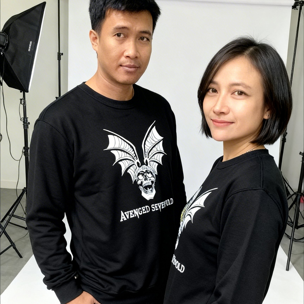 Crewneck Avenged Sevenfold Band A7X LOGO เสื้อสเวตเตอร์ลําลองสําหรับทั้งชายและหญิง วัสดุผ้าฟลีซผ้าฝ้