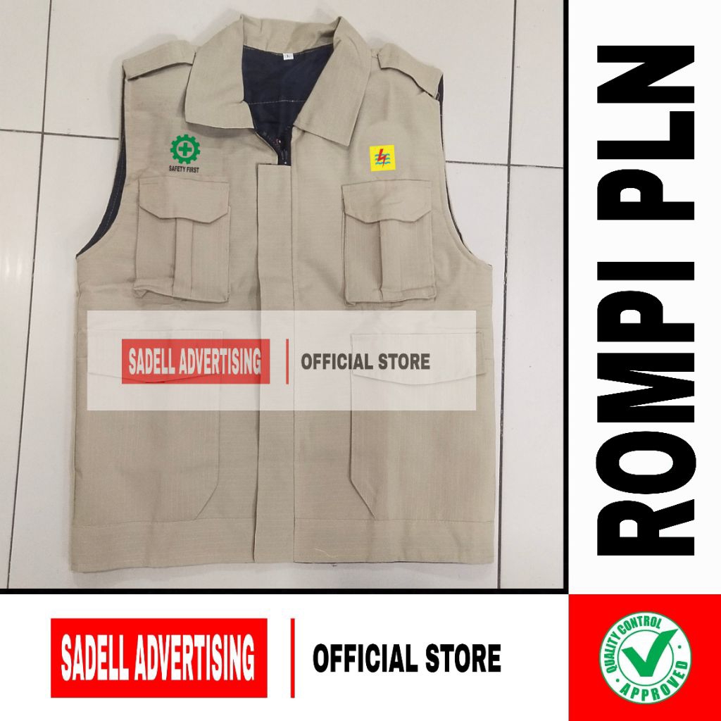 PLN Vest PLN Safety Vest ปักครีมผู้ชาย