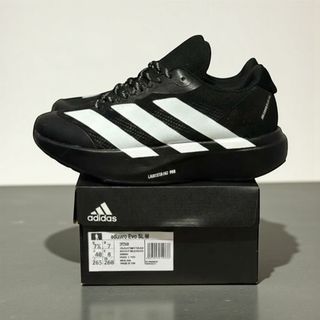 Sepatu Running AdIzero EV0 SL pria wanita Breathable Warna Black White - cocok untuk jogging & Olahraga