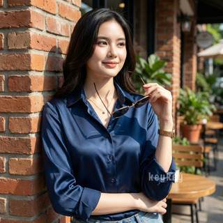 VELOVE | Kemeja Wanita Satin Velvet Premium | Atasan Kemeja Elegan Casual Adem Kekinian