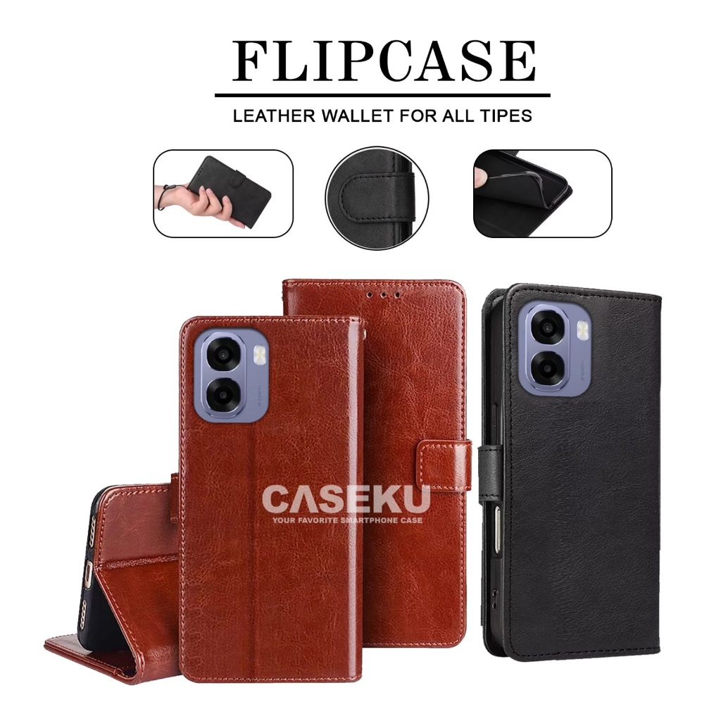 Leather Book Case Flip Leather Flip Wallet Case Oppo A6X Oppo A6T Oppo A6 Pro Oppo A5X Oppo A5 4G Op