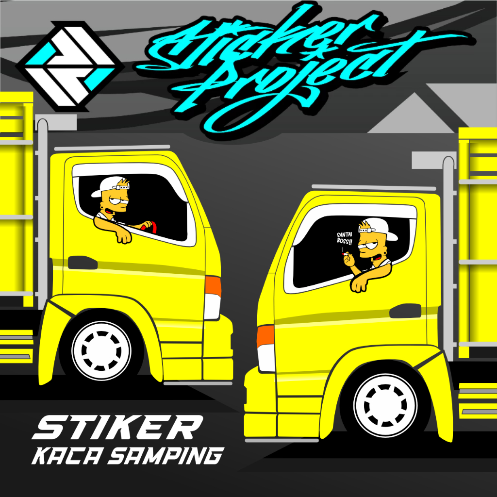 Traga Truck Pickup สติ๊กเกอร์ติดหน้าต่างด้านข้าง Light Up Sight Simpson สติ๊กเกอร์