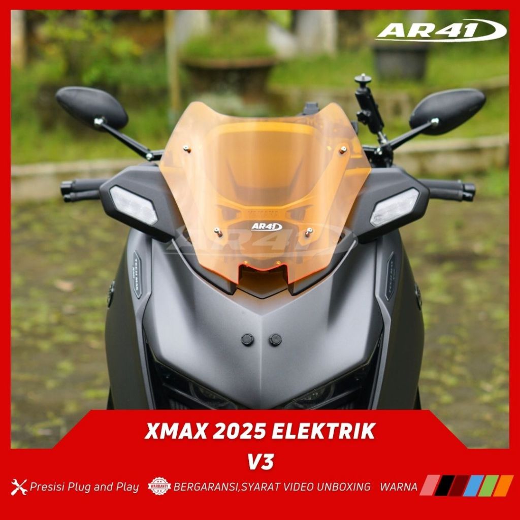 Visor มอเตอร์กระจกหน้ารถ XMAX Techmax 2025 V3 Up and Down Electric Original THICK AR41