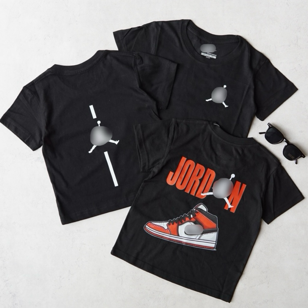 Jumpman Back Print Graphic Kids Tee | ไซส์ 3-12y | เสื้อยืดสีดําลําลองทุกวันชายหญิง unisex babyharpe
