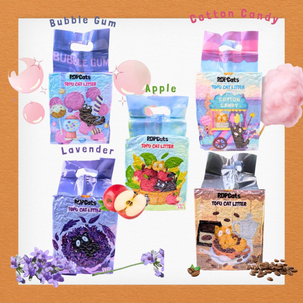 ทรายเต้าหู้ Popcat 3.5 ครอก bubblegum