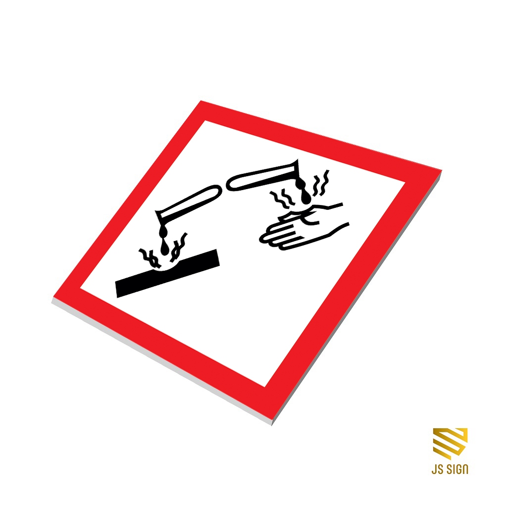 SAFETYSIGN K3 SYMBOL MATERIAL B3 - KOROSIF + จาน 3 มม