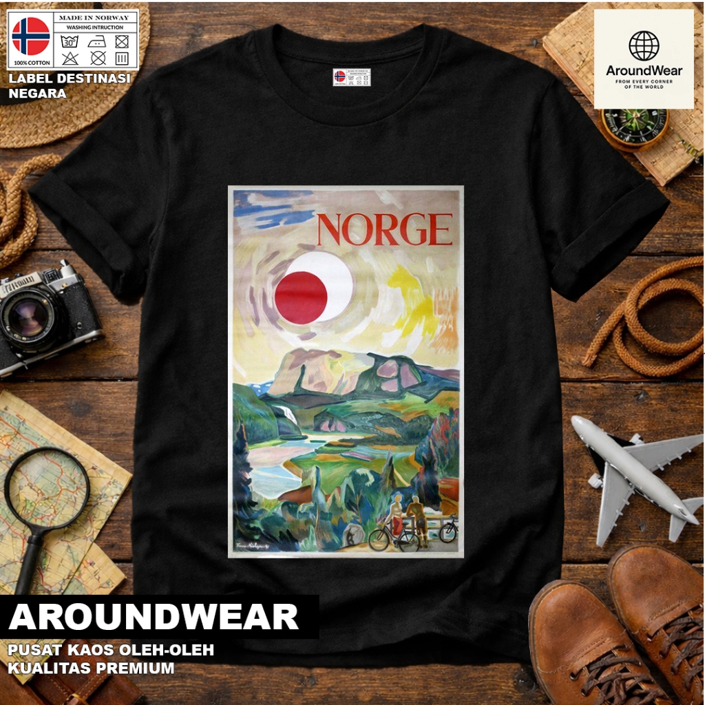 เสื้อยืด BY NORWAY 50 พร้อมแท็ก ASAL NORWAY COTTON 30S SOUVENIR ของขวัญพรีเมี่ยม