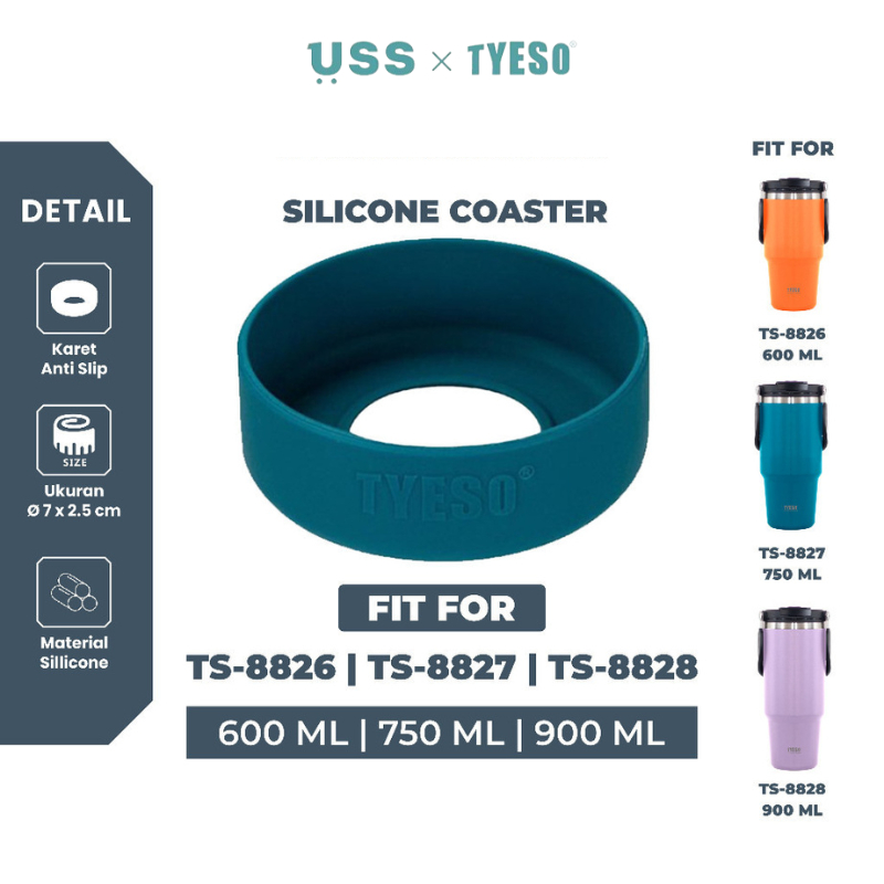 USS x Tyeso ยางกันลื่น TS-8102 ที่รองแก้วซิลิโคนหลายสีสําหรับใช้ในแก้วน้ําหลายตัว