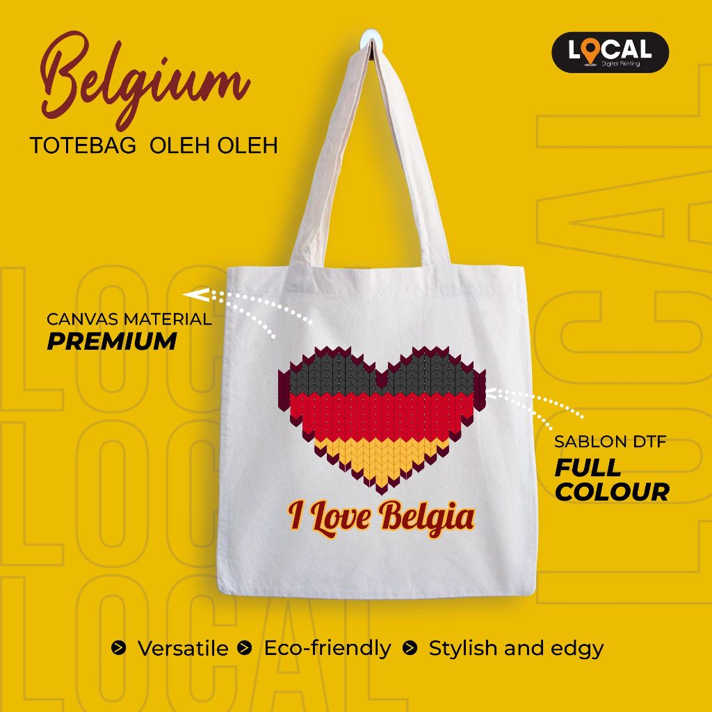 กระเป๋าโท้ตพรีเมี่ยม BELGIUM จาก BELGIUM - พิมพ์ท้องถิ่น