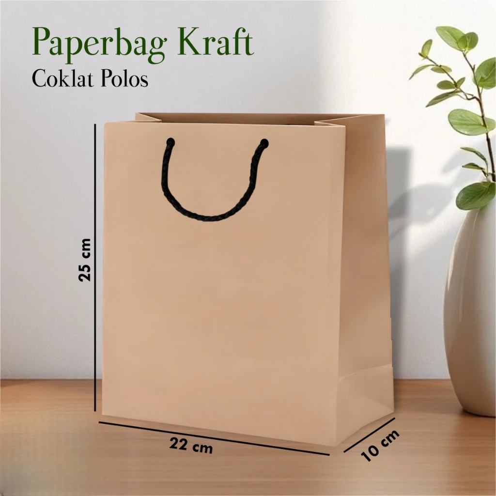 ถุงกระดาษสีน้ําตาล KRAFT - KRAFT WEDDING SOUVENIR BAG UK 22 x 25 x 10 CM (DOZEN)