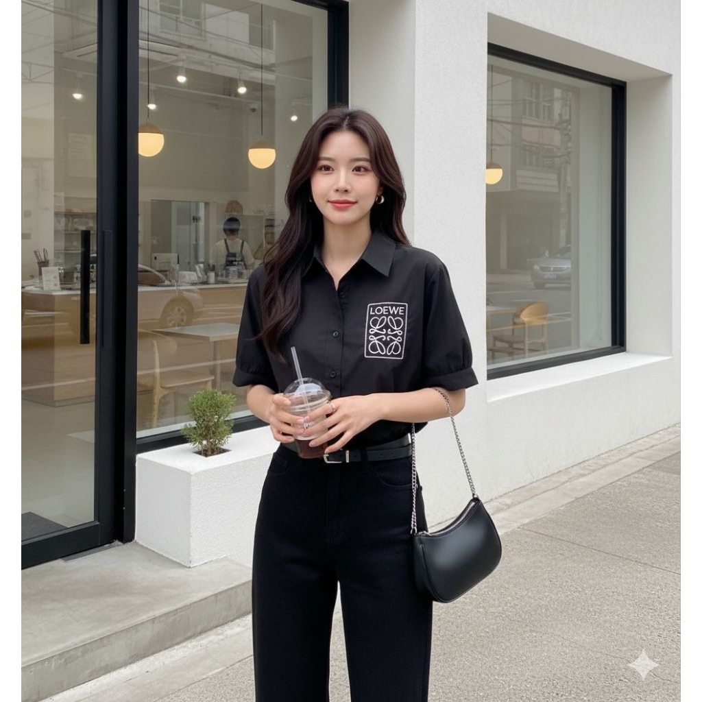 KEMEJA PUFFY EMBROIDERED SHIRT LW PREMIUM 1020