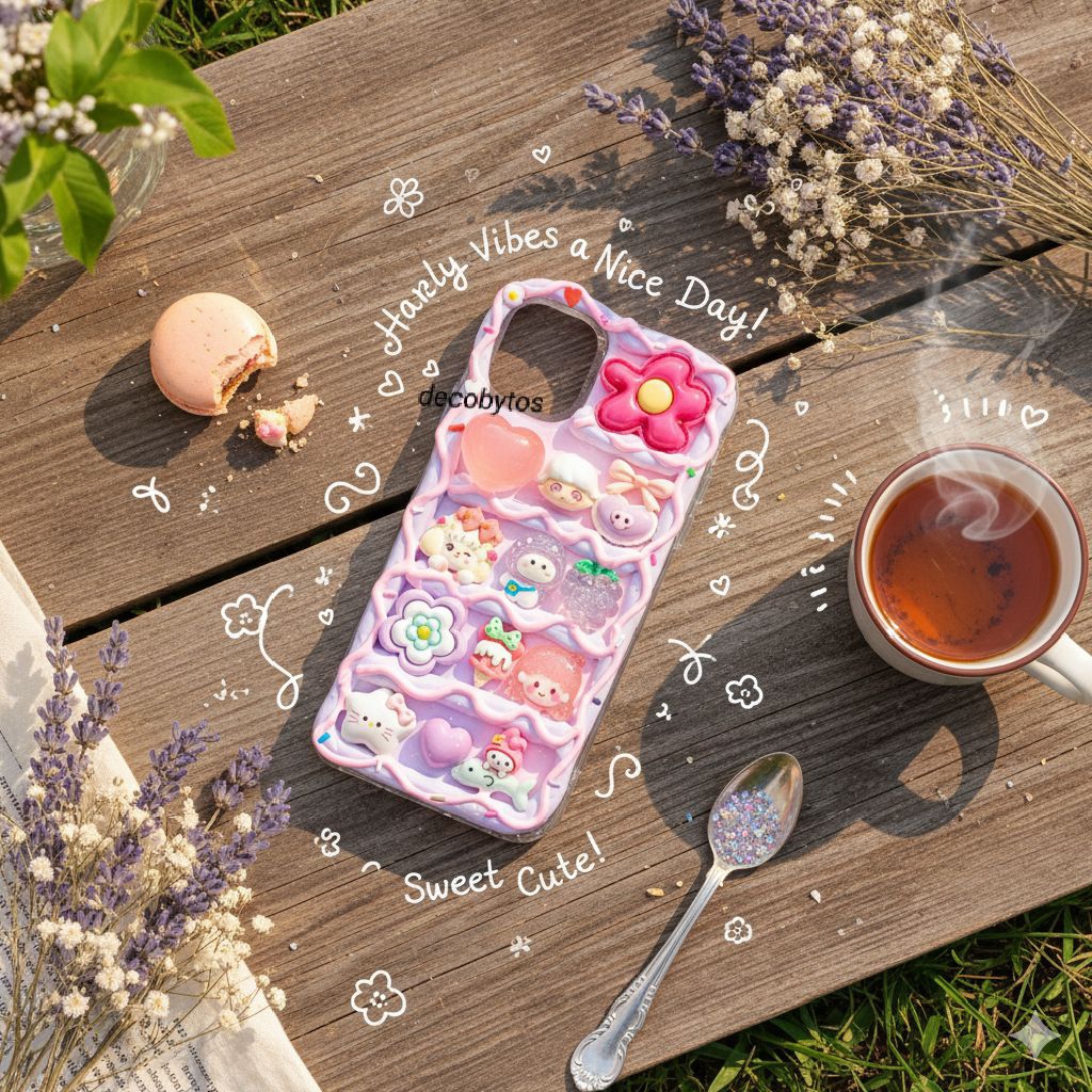 (decobytos) PRE-ORDER Decoden Phone Case Pastel Clay Surprise สําหรับ HP Handmade Deco Cream ทุกประเ