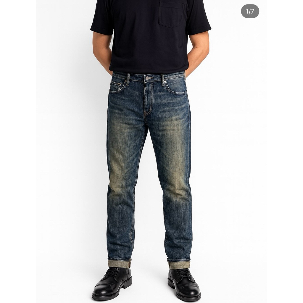 CK JEANS SLIM FIT STRAIGHT DEEP BLUE RENTO WASH JEANS