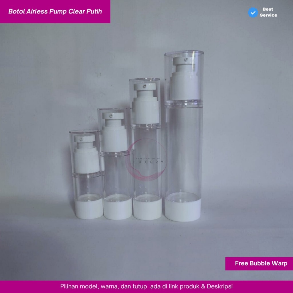 AIRLESS PUMP BOTTLES 15ML, 30ML, 50ML, 100ML