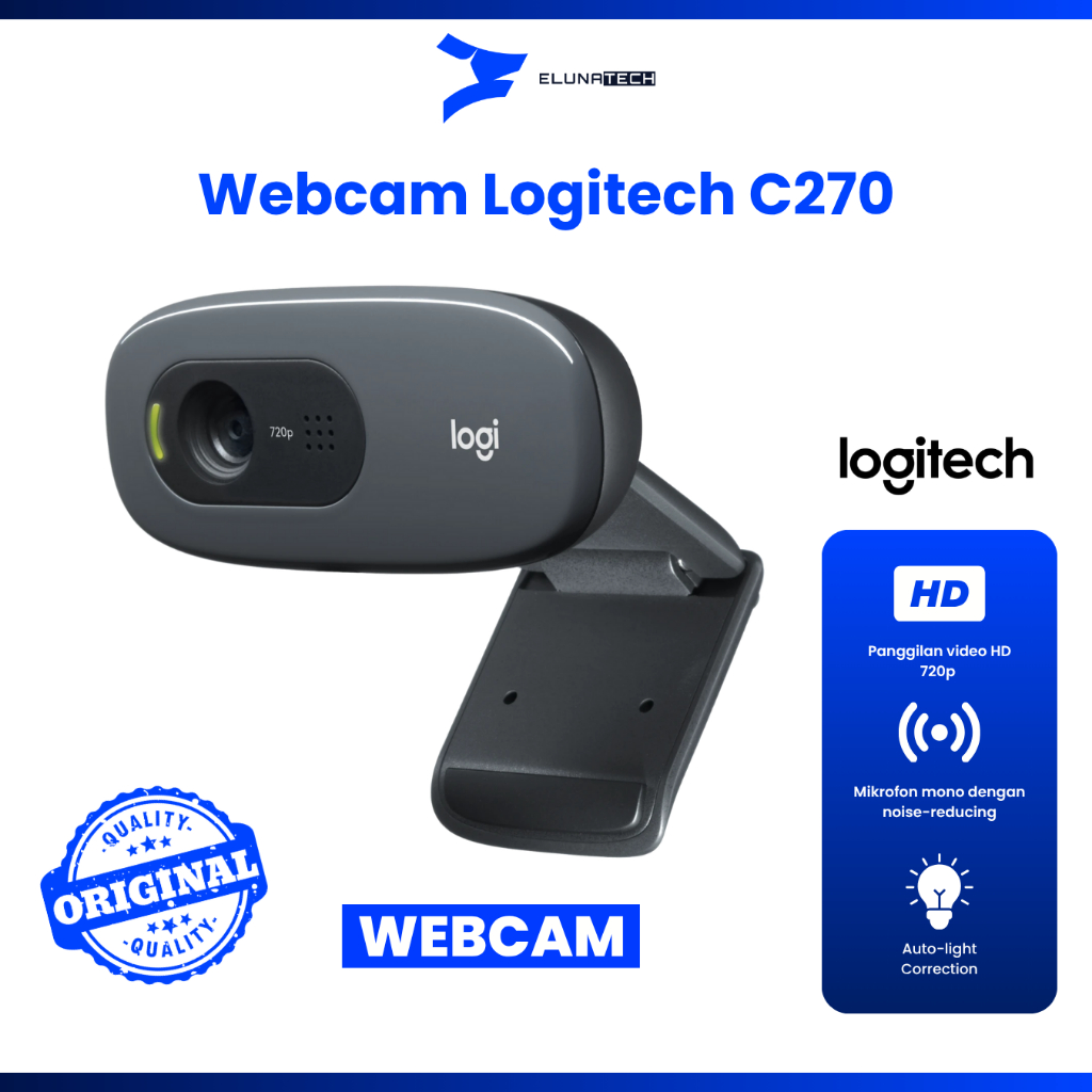 WEBCAM LOGITECH C270 HD 720P MICROPHONE (Windows, Mac OS & Chrome OS) สินค้าต้นฉบับ
