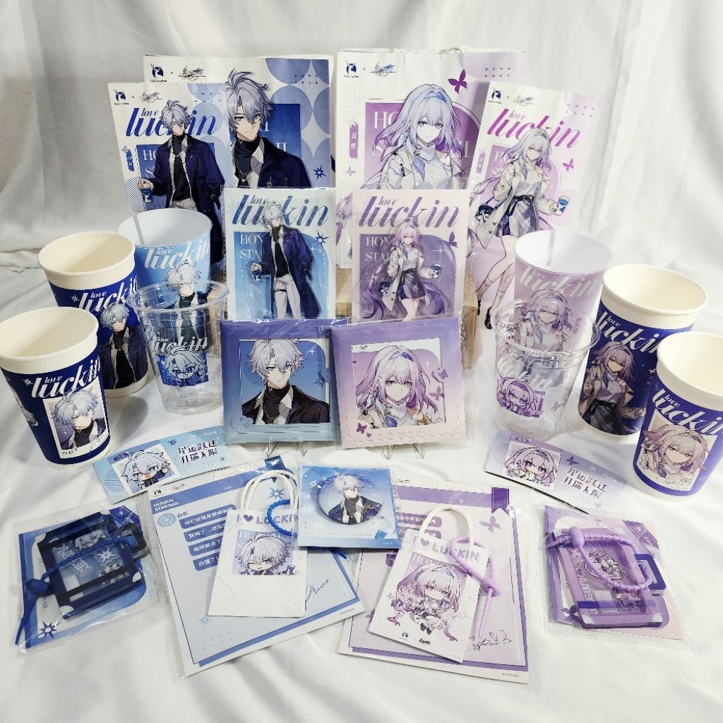 READY Original Merch Mihoyo Collab กิจกรรม Honkai Star Rail HSR X Luckin Coffee Painon Castor Stande