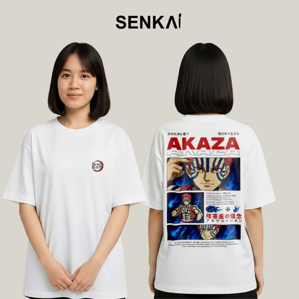 Akaza Demon Slayer เสื้อยืด Oversize/เสื้อยืด Distro สําหรับผู้ชายและผู้หญิง/ARC0019