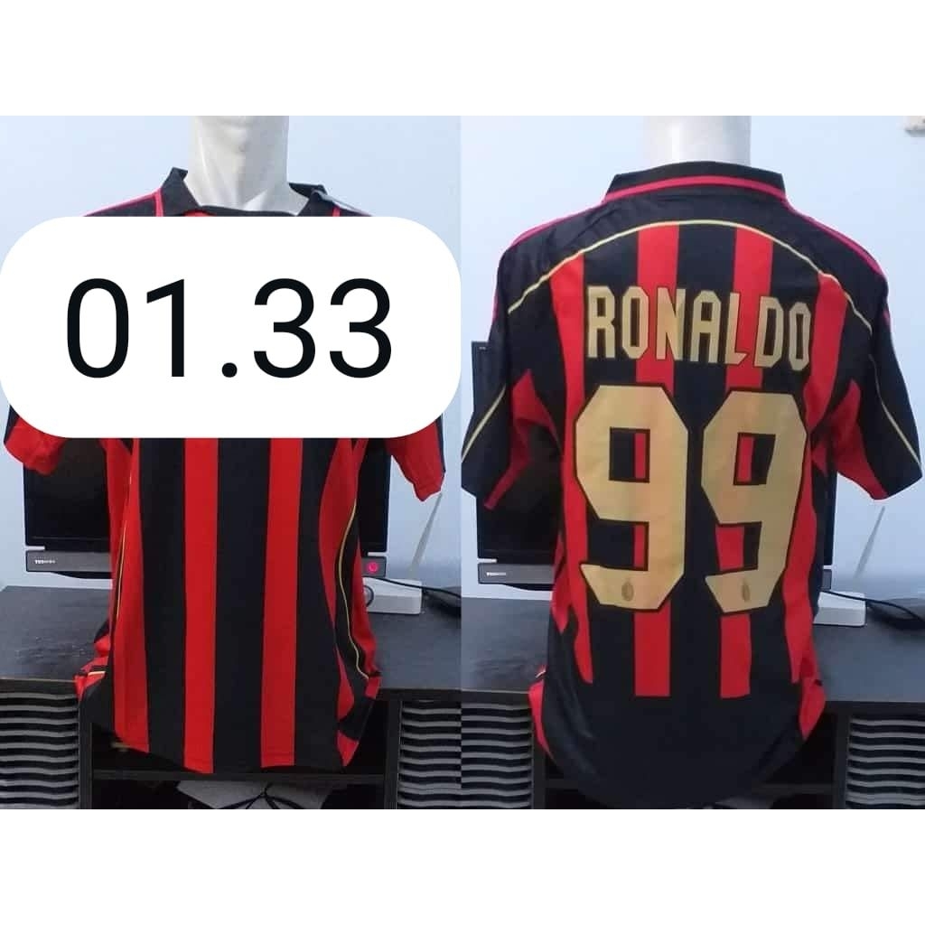 จ่ายตรงจุด ac MILAN HOME 2006/2007 Ronaldo 9 R9 RONALDO phenomenal เสื้อฟุตบอล SIZE L