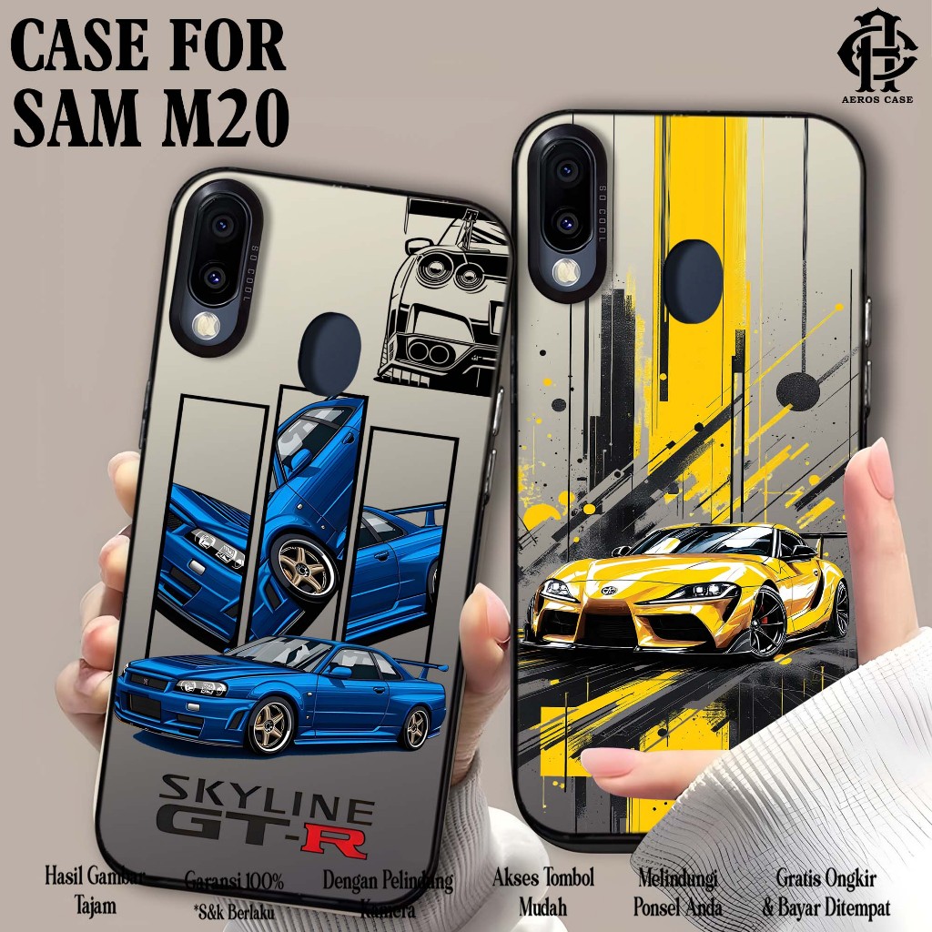เคส Samsung M20 (CAR) Premium Matte Hard Casing IMD Polyคาร์บอเนต Softcase HP
