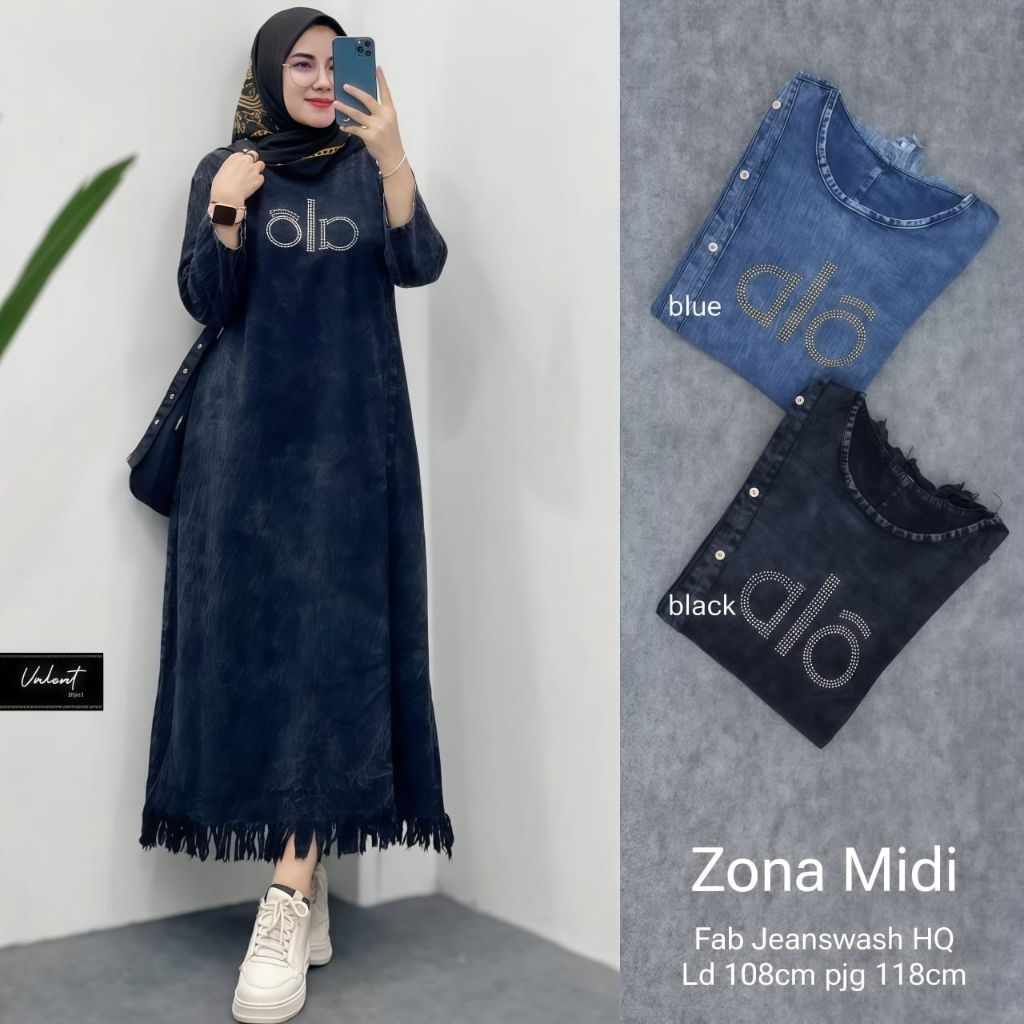 ZONA MIDI BY VALENT| COOL WOMENS DRRSS MADE FROM WASHED JEANS