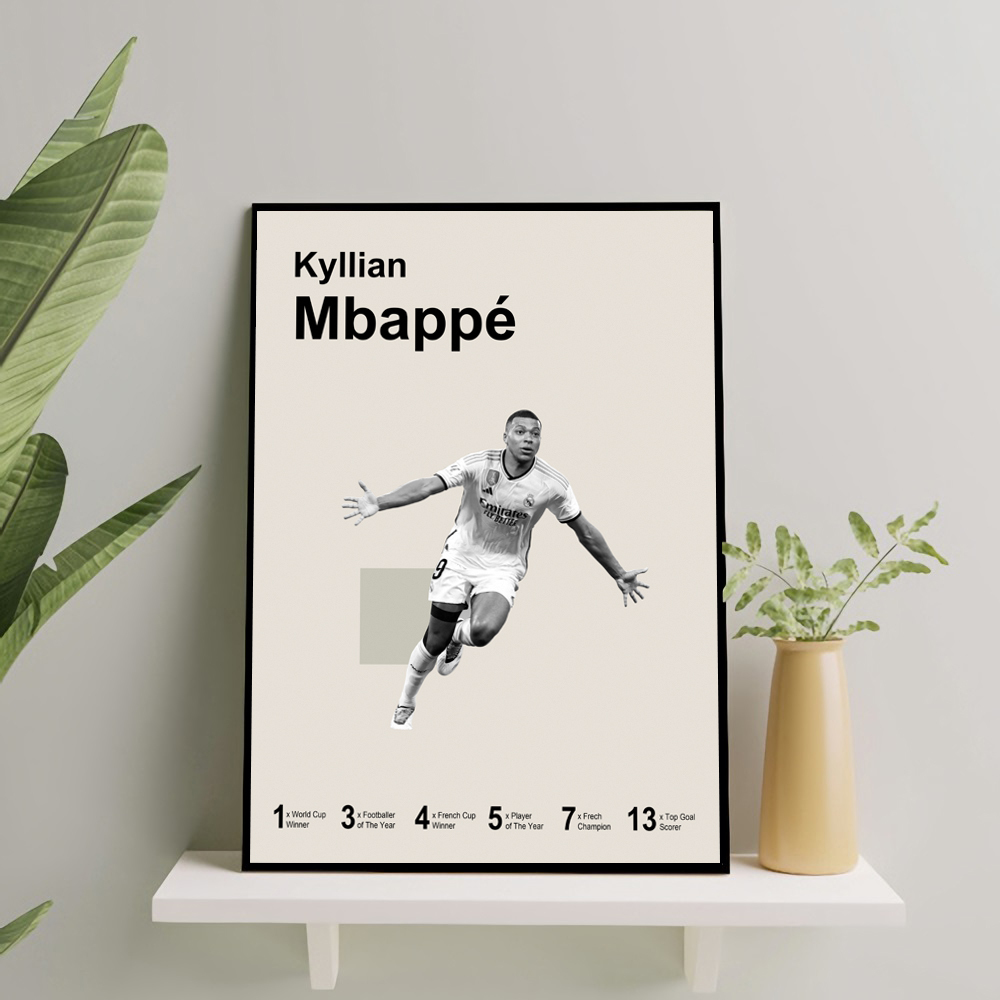 Kylian Mbappe Ball Frame Poster