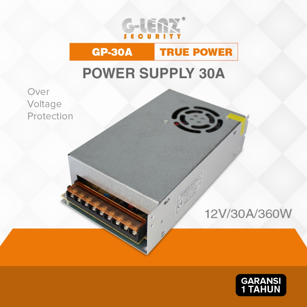 GLENZ POWER SUPPLY 30A 12V / PURE 30A 12V กล้องวงจรปิด POWER SUPPLY - GP-30A