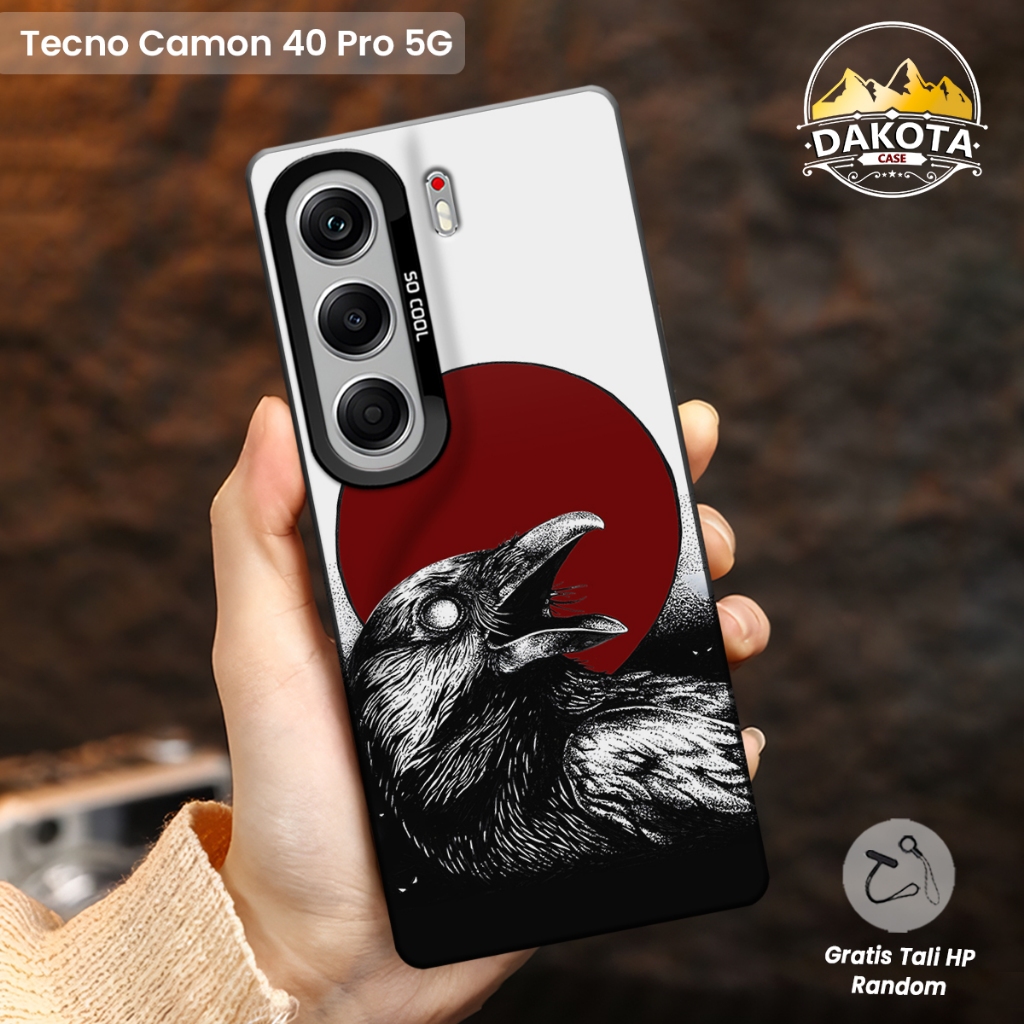 เคส IMD Tecno Camon 40 4G / Camon 40 Pro 5G Motif Crow | Softcase Accessories IMD Hybrid Premium Tec