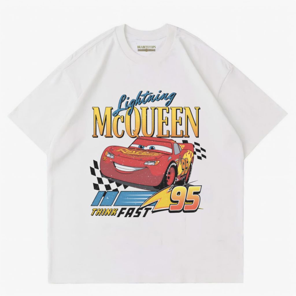 เสื้อยืด | เสื้อยืด MCQUEEN LIGHTNING | ไม่เร็ว | 95 LIGHTNING MCQUEEN | ชุดถ้วย PISTON | BRABETEYUP